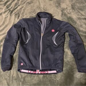 Castelli Cycling Jacket Black Full Zip Softshell Bike Jacket Size Tag Worn